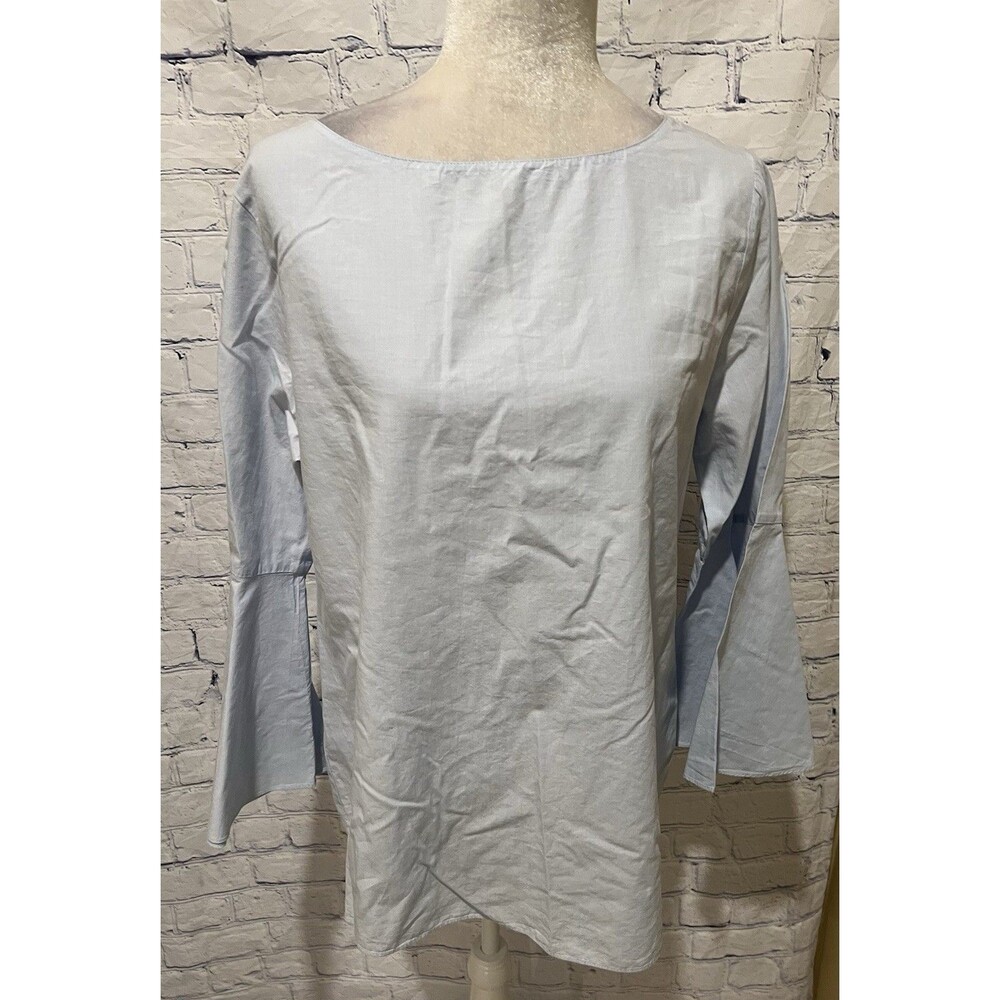 Banana Republic light blue cotton blend bell-sleeve top Size Large